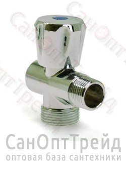 Вентиль трехходовой 1/2"х3/4"х1/2" (НР/НР/ВР) для подключения приборов 5838 хром TiM 20126150