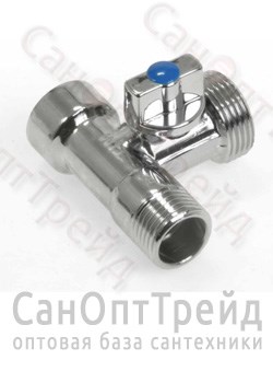 Кран трехходовой 1/2"х3/4"х1/2" (ВР/НР/НР) для подключения приборов 5837 хром TiM 20126260