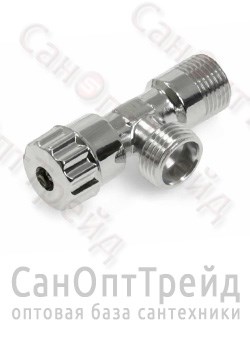 Кран угловой с отражателем 1/2"х1/2" (НР/НР) для подключения приборов 5832 хром TiM 20126149
