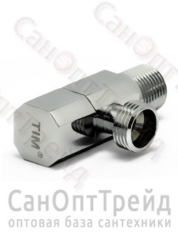 Кран угловой с отражателем 1/2"х3/4" (НР/НР) для подключения приборов 5823 хром TiM 20126145