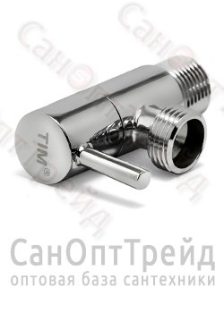 Кран угловой с отражателем 1/2"х3/4" (НР/НР) для подключения приборов 5826 хром TiM 20126147