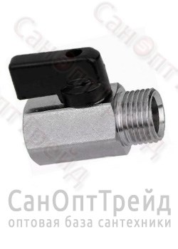 Кран шаровой латунь никель МИНИ полнопроходной 1/2" ВР/НР TiM 20124917