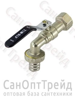 Кран шаровой со штуцером угловой 1/2" ВР ручка ТiМ 20123939