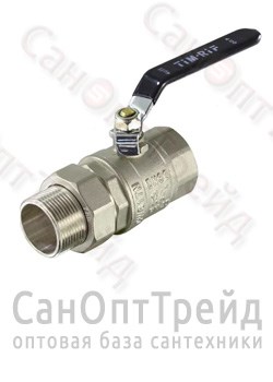 Кран шаровой усиленный АМЕРИКАНКА никелированный ручка 1-1/4" АМ/НР полнопроходной TiM 20124519