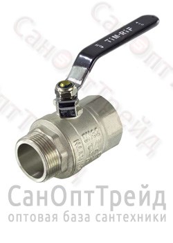 Кран шаровой усиленный никелированный ручка 1-1/4" Н/В полнопроходной TiM 20124499
