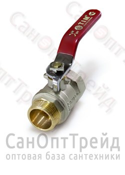 Кран шаровой облегченный никелированный ручка 1-1/4" ВР/НР TiM 20123956