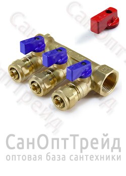 Коллектор с отсекающими кранами МП 1", 3 х 20 ТiМ 20124408