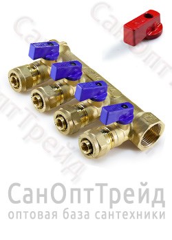 Коллектор с отсекающими кранами МП 3/4", 4 х 16 ТiМ 20124401