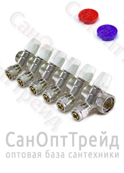 Коллектор с регулирующими вентилями МП 1", 6 х 16 TiM 20124424