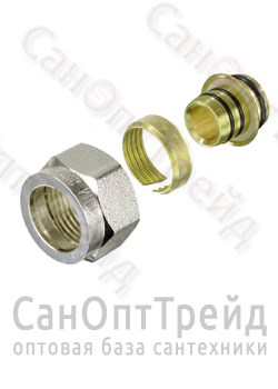 Фитинг коллекторный для металлополимерной трубы 20 (2.0) x 3/4" (евроконус) TiM 20123972