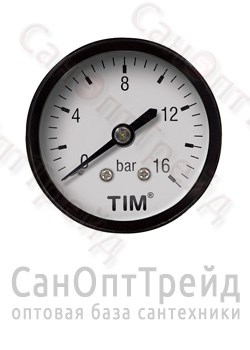 Манометр 1/4" горизонтальный (аксиальный) 6 бар 50мм TiM 20124850