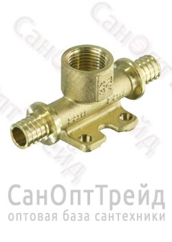 Тройник аксиальный с креплением и резьбой 16(2,2)х1/2"ВРх16(2,2) TiM 20123748