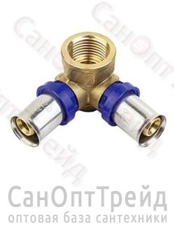 Тройник пресс с креплением и резьбой 16х1/2" ВР 160202 TiM 20123648