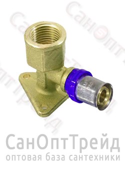 Угольник пресс с креплением и резьбой 16х1/2" ВР TiM 20123008