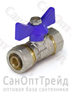 Кран шаровый для металлопластиковых труб бабочка 16х1/2" (Ц/ВР) ТiМ 20124532