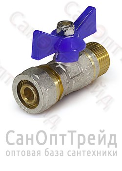 Кран шаровый для металлопластиковых труб бабочка 16х1/2" (Ц/НР) ТiМ 20124535