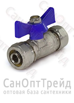 Кран шаровый для металлопластиковых труб бабочка 16х16 (Ц/Ц) ТiМ 20124538