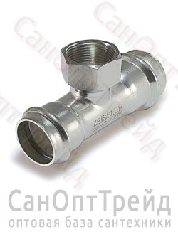 Тройник пресс с резьбой 22х1/2"(ВР)х22 нержавеющая сталь Zeissler 20126212
