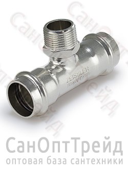 Тройник пресс с резьбой 28х1/2"(НР)х28 нержавеющая сталь Zeissler 20126220