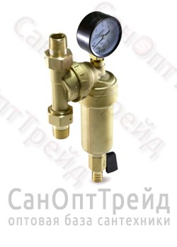 Фильтр тонкой очистки угловой с манометром 1/2" НР/НР TiM 20123635