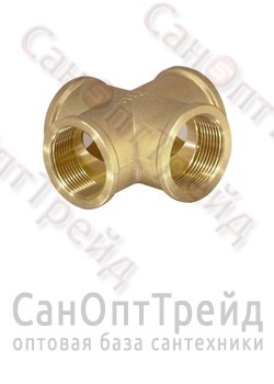Крестовина 1/2"х1/2"х1/2"х1/2" ВР/ВР/ВР/ВР латунь ТiМ 20124102
