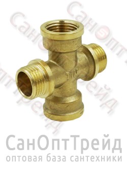 Крестовина 1/2"х1/2"х1/2"х1/2" ВР/НР/ВР/НР латунь ТiМ 20123752
