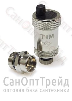 Автоматический воздухоотводчик с отсекающим клапаном 1/2" 5816 хром TiM 20124825