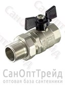 Кран шаровой усиленный АМЕРИКАНКА никелированный бабочка 1