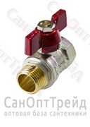 Кран шаровой облегченный никелированный бабочка 3/4