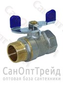 Кран шаровой ЭКОНОМ никелированный бабочка 1/2