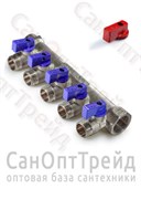 Коллектор с отсекающими кранами, под «конус» 3/4