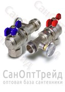 Кран шаровой угловой коллекторный с термометром 1