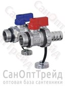 Кран шаровый коллекторный дренажный со штуцером и заглушкой 1/2