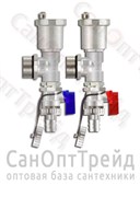 Тройник коллекторный с дренажным клапаном и воздухоотводчиком в сборе 1
