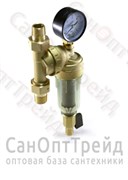 Фильтр тонкой очистки угловой с манометром 1/2